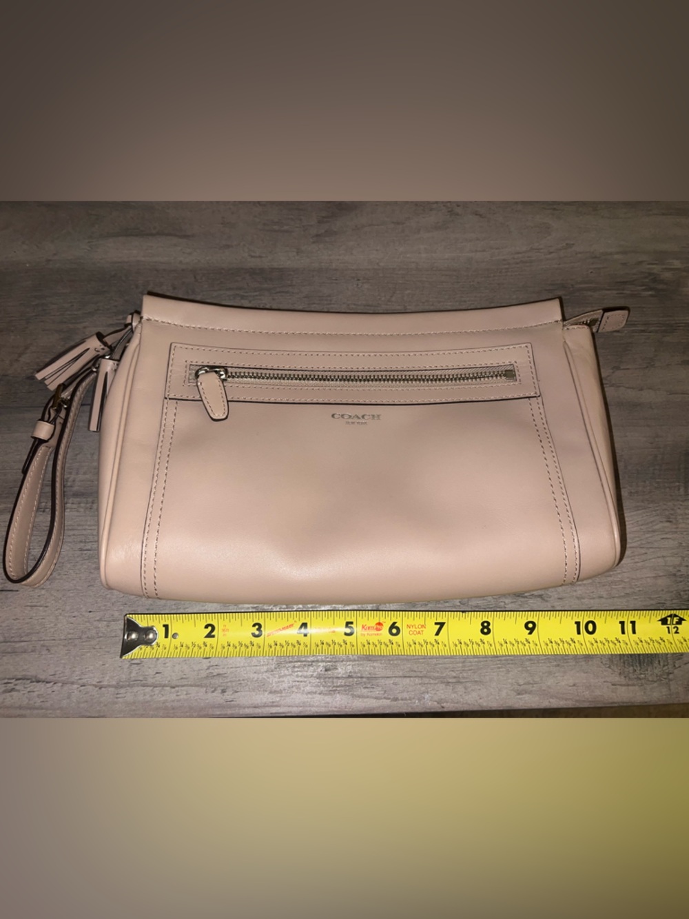 Coach beige tan Leather Wristlet